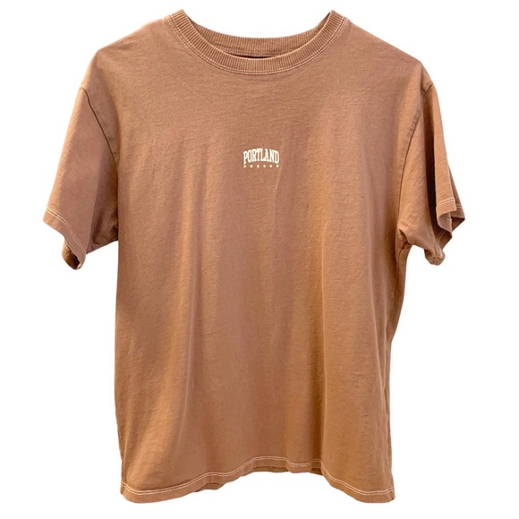 H&M Divided Brown Portland Oregon T-shirt with Print Size XS - Picture 1 of 5